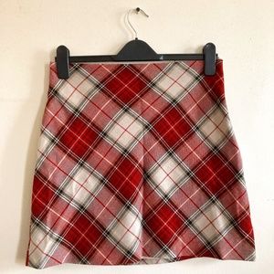 Red Plaid Mini Skirt